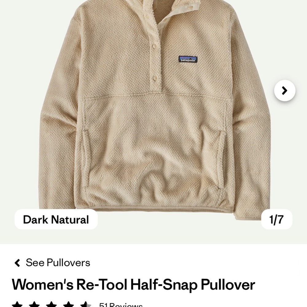 Patagonia Women's Re-Tool Half-Snap Pullover Small